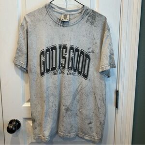 Women’s Graphic Inspirational Comfort Colors Acid Wash Light Gray T-Shirt MD